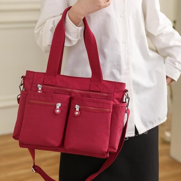 Nylon Tote Bag Compact Foldable Water-Resistant Travel Work Gym - Picture 6 of 6